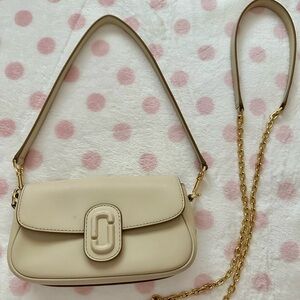 Authentic Cream Leather Marc Jacobs Shoulder Bag